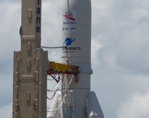 Missão BepiColombo, que irá a Mercurio, na plataforma de Kourou, Guiana Francesa.