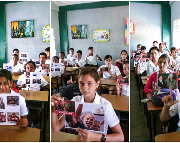 Lula Livre em uma escolinha no interior de Cuba