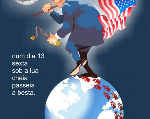 sob a lua cheia passeia a besta Donald Trump