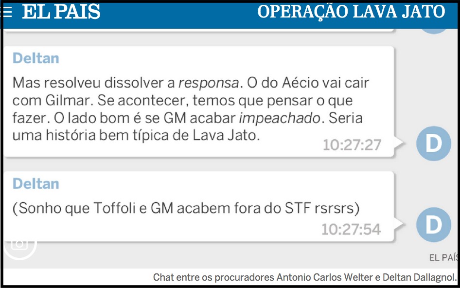 The Intercept: Fora da lei, Dallagnol planejava investigar Gilmar Mendes