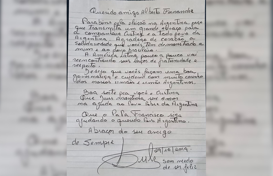 Lula parabeniza Alberto Fernández, presidente eleito da Argentina