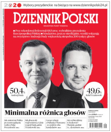 A vitória apertada dos conservadores na Polônia, na capa do jornal Dziennik Polski