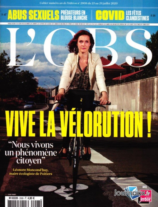 A francesa L'Obs mostra como a bicicleta está fazendo parte da vida dos franceses pós-pandemia.